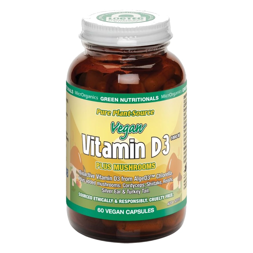 Vegan Vitamin D3 1000IU + Mushrooms (60 caps)